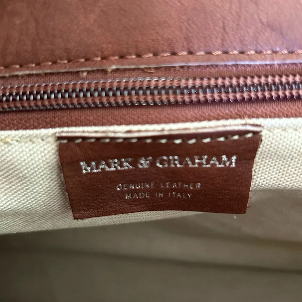 Mark & Graham Brown Leather Tote Classic Design - Picture 7 of 10